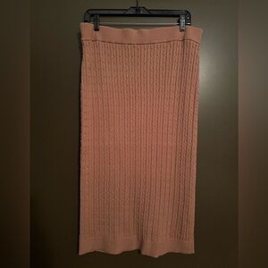 NWT Anne Klein Cable Knit Skirt in Tan
